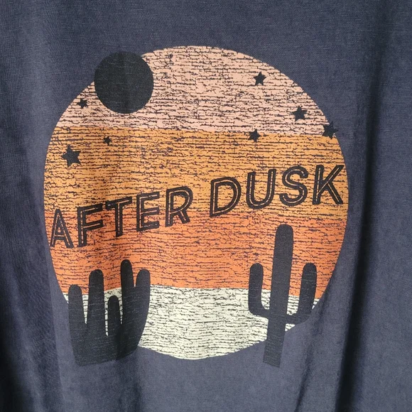 NWT Aerie After Dusk Oversized Distressed Graphic Tee, Size XLarge, Color Blue - Picture 3 of 9
